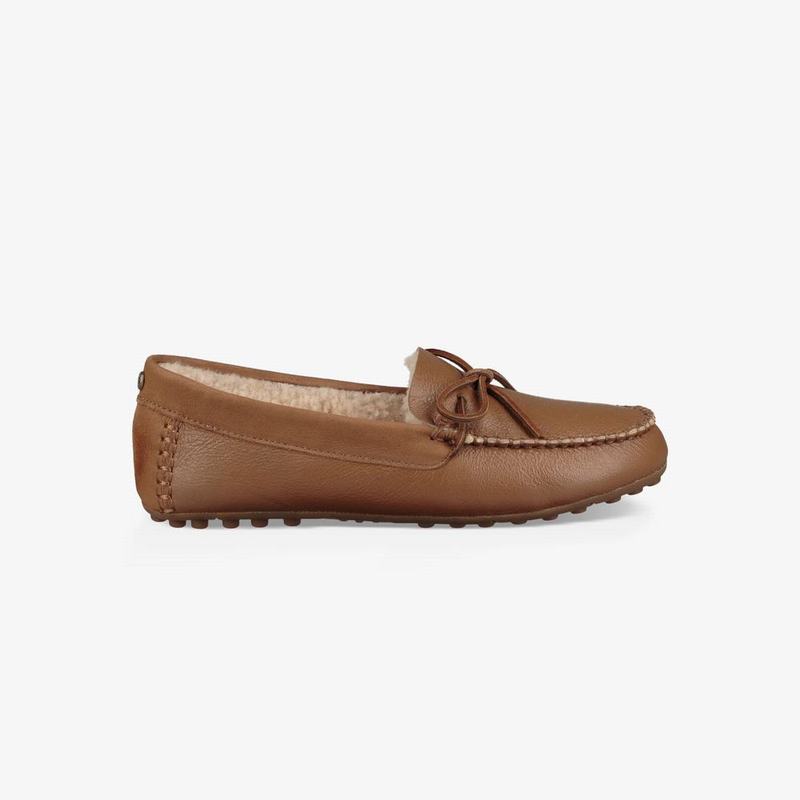 Loafers UGG Deluxe Femme Marron Soldes 321CWAOD